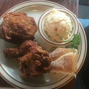 Dinah's Chicken - Yes, that's 3 pcs on a small 9-inch plate. $14 before tip. And the largest piece is barely bigger than the scoop of tato salad. *smh* - Chicken Shop Near Me - Glendale, California Dinah's Chicken - Yes, that's 3 pcs on a small 9-inch plate. $14 before tip. And the largest piece is barely bigger than the scoop of tato salad. *smh* - Chicken Shop Near Me - Glendale, California