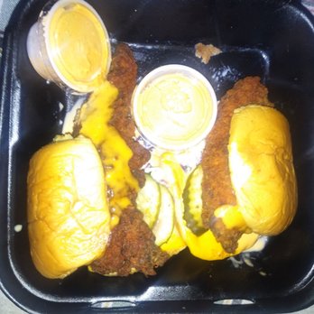 Dave's Hot Chicken - Dave's #2 2 sliders and I already ate the fries - Chicken Shop Near Me - Newton, Massachusetts Dave's Hot Chicken - Dave's #2 2 sliders and I already ate the fries - Chicken Shop Near Me - Newton, Massachusetts