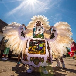 G L-f de Villiers, the Very Best In New Orleans Historic Tours - Wild West Creole Mardi Gras Indian. Photography by Roy Guste.