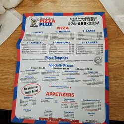 Pizza Plus of Bastian - Menu
