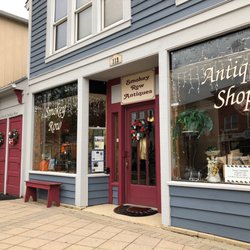 Antique shop on the right and Inn on left