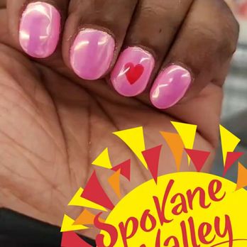 Super Nails Spa & Waxing - V-Day natural nail manicure with chrome on top - Nail Salons Near Me - Spokane Valley, Washington Super Nails Spa & Waxing - V-Day natural nail manicure with chrome on top - Nail Salons Near Me - Spokane Valley, Washington