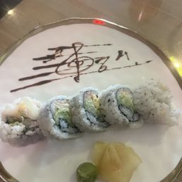 Boston Roll (look at that plate art garnish!!) Boston Roll (look at that plate art garnish!!)