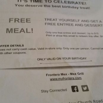 Frontera Mexican Kitchen - Join their loyalty program and you too will get a free mall and dessert! - Mexican Near Me - Lawrenceville, Georgia Frontera Mexican Kitchen - Join their loyalty program and you too will get a free mall and dessert! - Mexican Near Me - Lawrenceville, Georgia