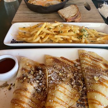 Fig Tree Cafe - Sweet cream crepes with dulce de leche stuffing and candied toasted pistachios. Garlic truffle fries. Crab Frittata - Sandwiches Near Me - Pacific Beach, California Fig Tree Cafe - Sweet cream crepes with dulce de leche stuffing and candied toasted pistachios. Garlic truffle fries. Crab Frittata - Sandwiches Near Me - Pacific Beach, California