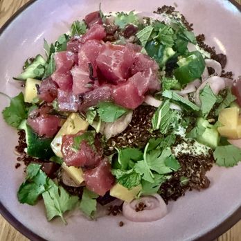 Valley Goat - crispy quinoa tuna poke salad - New American Near Me - Sunnyvale, California Valley Goat - crispy quinoa tuna poke salad - New American Near Me - Sunnyvale, California