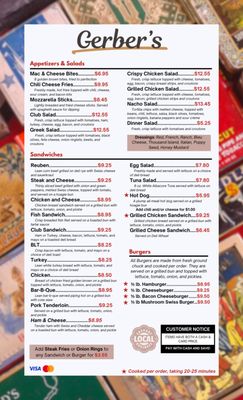 Menu photo 2 Gerber’s Family Restaurant Greenup, KY