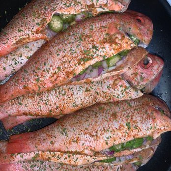Shepps Catering Services - Red snapper stuffed with okra for the grill - Caterers Near Me Shepps Catering Services - Red snapper stuffed with okra for the grill - Caterers Near Me