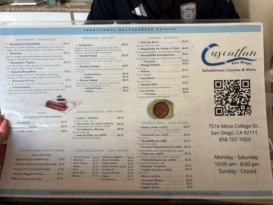 Menu photo 2 Cuscatlan Salvadorean Cuisine San Diego, CA Menu photo 2 Cuscatlan Salvadorean Cuisine San Diego, CA
