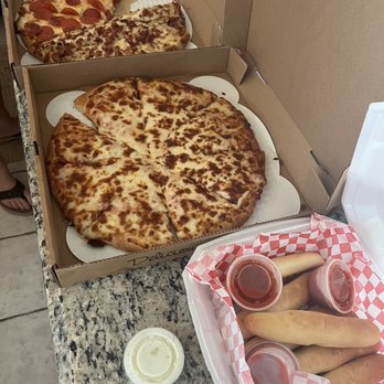 Skeeter's Pizza Barn - two pizzas in boxes - Pizza Near Me - Park Hill, Oklahoma Skeeter's Pizza Barn - two pizzas in boxes - Pizza Near Me - Park Hill, Oklahoma