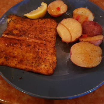 Rae's Coastal Cafe - Blackened mahi mahi and small potatoes were delicious! - Seafood Near Me - Augusta, Georgia