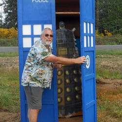 Lily Lane Farm - Monte at the TARDIS, in for a surprise from the DALEK.
