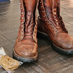 Cobbler - Reconditioned Red Wing Irish Setters' purchased in 1973.
