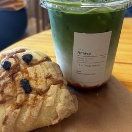 Yummy strawberry matcha and ghost concha Yummy strawberry matcha and ghost concha