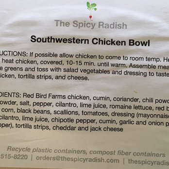 The Spicy Radish - Full ingredient list included! - Food Delivery Services Near Me - Denver, Colorado The Spicy Radish - Full ingredient list included! - Food Delivery Services Near Me - Denver, Colorado