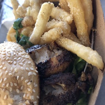 Big Ray's Fish Camp - Blackened grouper sandwich with parm fries - Seafood Near Me - Tampa, Florida Big Ray's Fish Camp - Blackened grouper sandwich with parm fries - Seafood Near Me - Tampa, Florida