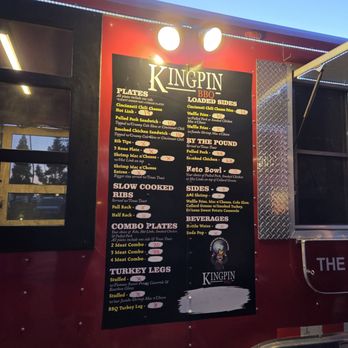 Kingpin BBQ - Limited menu. Everything X'd off. Despite advertising on all their socials and even posting full menu on their website - Barbeque Near Me
