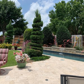 Greentex Landscaping - a backyard with a pool and lawn - Landscaping Near Me - Richardson, Texas Greentex Landscaping - a backyard with a pool and lawn - Landscaping Near Me - Richardson, Texas