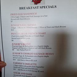 Juniors Pub and Grill - Breakfast menu, weekends only until 2pm