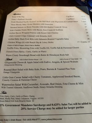 Menu photo 3 Johnny Foley's San Francisco, CA Menu photo 3 Johnny Foley's San Francisco, CA