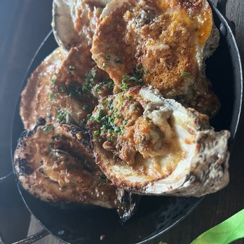 La Lucha - Charred grilled smoked jalapeño oysters - Seafood Near Me - Houston, Texas