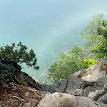 Grand Island Ferry Service - View from the trail - check out the rainbow! - Bike Rentals Near Me - Munising, Michigan Grand Island Ferry Service - View from the trail - check out the rainbow! - Bike Rentals Near Me - Munising, Michigan