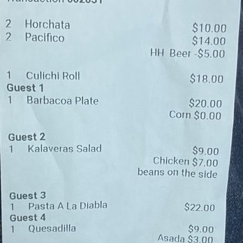 Kalaveras - Receipt for 5 - Bars Near Me - Riverside, California Kalaveras - Receipt for 5 - Bars Near Me - Riverside, California