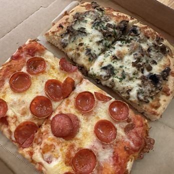 ZeroZero39 Pizzeria - Truffle Porcini (one slice) & Pepperoni (one slice) - Pizza Near Me - Anaheim, California ZeroZero39 Pizzeria - Truffle Porcini (one slice) & Pepperoni (one slice) - Pizza Near Me - Anaheim, California