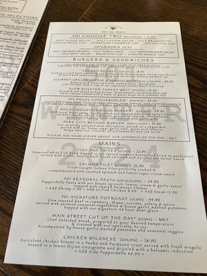 Menu photo 1 501 on Main Park City, UT Menu photo 1 501 on Main Park City, UT