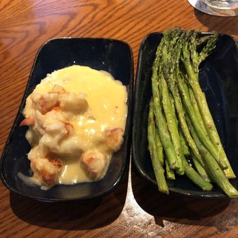 Red Lobster - Ordered off the Sides Menu: Lobster Mashed Potatoes and Roasted Asparagus (3/10/2019 - Seafood Near Me - Lancaster, Ohio Red Lobster - Ordered off the Sides Menu: Lobster Mashed Potatoes and Roasted Asparagus (3/10/2019 - Seafood Near Me - Lancaster, Ohio