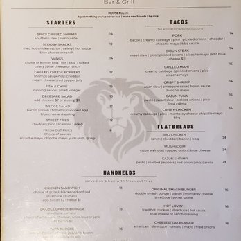 Lost Lion - Menu - New American Near Me - Westminster, Maryland