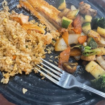 Osaka Japanese Steakhouse - Salmon Hibachi with Fried Rice - Japanese Near Me - Houston, Texas Osaka Japanese Steakhouse - Salmon Hibachi with Fried Rice - Japanese Near Me - Houston, Texas