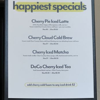 Happy Coffee - June 25 Specials - Coffee & Tea Near Me - Sister Bay, Wisconsin Happy Coffee - June 25 Specials - Coffee & Tea Near Me - Sister Bay, Wisconsin