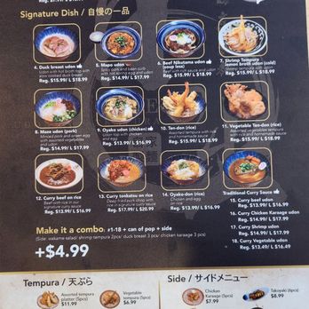 Hinode Udon and Tempura - Menu - Japanese Near Me - Richmond Hill, Ontario