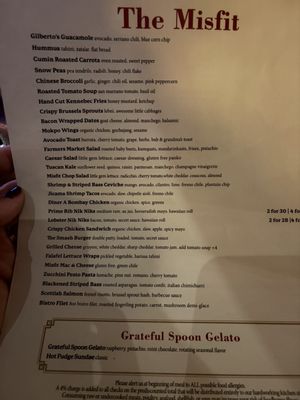 Menu photo 1 The Misfit Restaurant + Bar Santa Monica, CA Menu photo 1 The Misfit Restaurant + Bar Santa Monica, CA