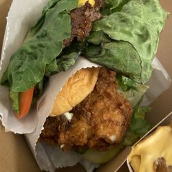 Chicken Shack and burger lettuce wrap