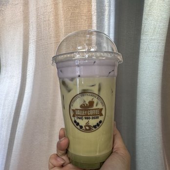 Valley Coffee - Matcha latte with taro cold foam - Vietnamese Near Me - Hesperia, California Valley Coffee - Matcha latte with taro cold foam - Vietnamese Near Me - Hesperia, California