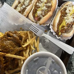 Coney dogs with cheese, combo dog, chili cheese fries and a root beer $20 Coney dogs with cheese, combo dog, chili cheese fries and a root beer $20
