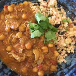 Kyosk - Moroccan chicken tagine with pearl cous cous.