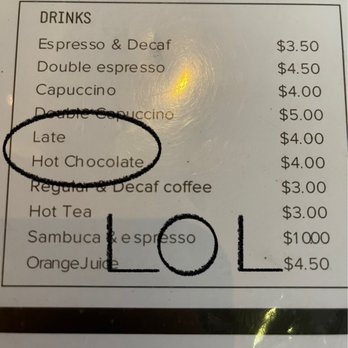 Hotel Croydon Miami Beach - Can't even spell LATTE correctly (eye roll) - Hotels Near Me - Miami Beach, Florida