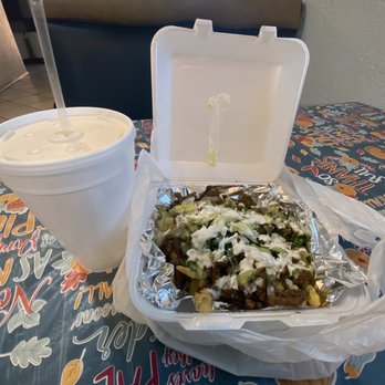 La Mesa - Carne Asada Fries and horchata - Mexican Near Me - Barstow, California
