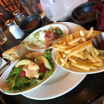 Guapo's Cocina & Bar - My friend chose salad while I chose fries as substitution for the Mexican rice & a la charra beans that came with the chicken fajita orders. - Mexican Near Me - Gaithersburg, Maryland Guapo's Cocina & Bar - My friend chose salad while I chose fries as substitution for the Mexican rice & a la charra beans that came with the chicken fajita orders. - Mexican Near Me - Gaithersburg, Maryland