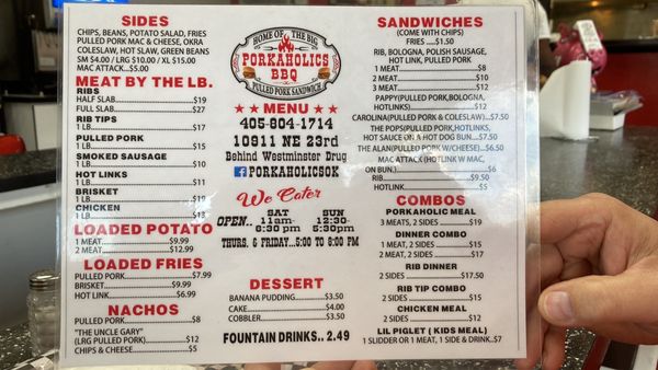 Menu photo 2 PORKAHOLICS BBQ Nicoma Park, OK Menu photo 2 PORKAHOLICS BBQ Nicoma Park, OK