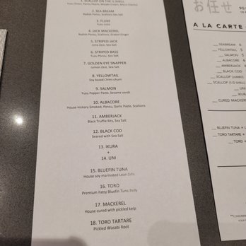 Hidden Fish - menu - Sushi Bars Near Me - San Diego, California