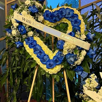 Gaby’s Flowers - Custom heart wreath for funeral - Florists Near Me - Los Angeles, California