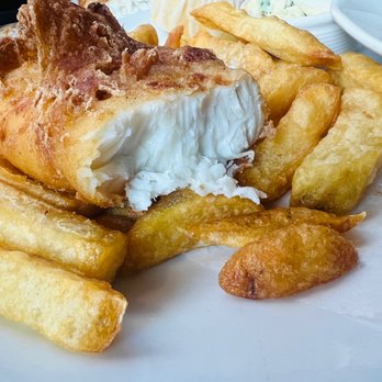 fish! - The halibut version is quite luxurious. The meat is dense and flavorful. - Fish & Chips Near Me - London, XGL