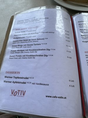 Menu photo 6 Votiv Vienna, 9 Menu photo 6 Votiv Vienna, 9