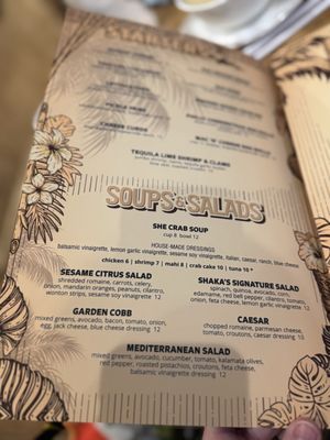 Menu photo 6 Shakas Beach Bar & Grill Nags Head, NC