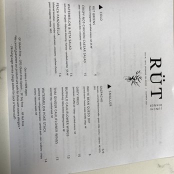 RÜT Bar & Kitchen - Menu - Vegan Near Me - Spokane, Washington RÜT Bar & Kitchen - Menu - Vegan Near Me - Spokane, Washington