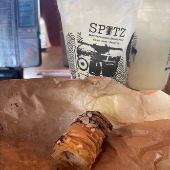 Spitz - Frisco - Half eaten Unicorn Baklava, and fresh lemonade - Mediterranean Near Me - Frisco, Texas